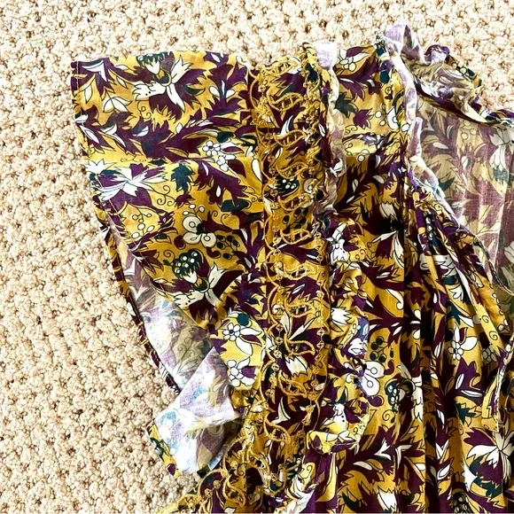 Anthropologie Othilia Aleksia Ruffled Maxi Dress Sz S Cottagecore Embroidered - Picture 9 of 15